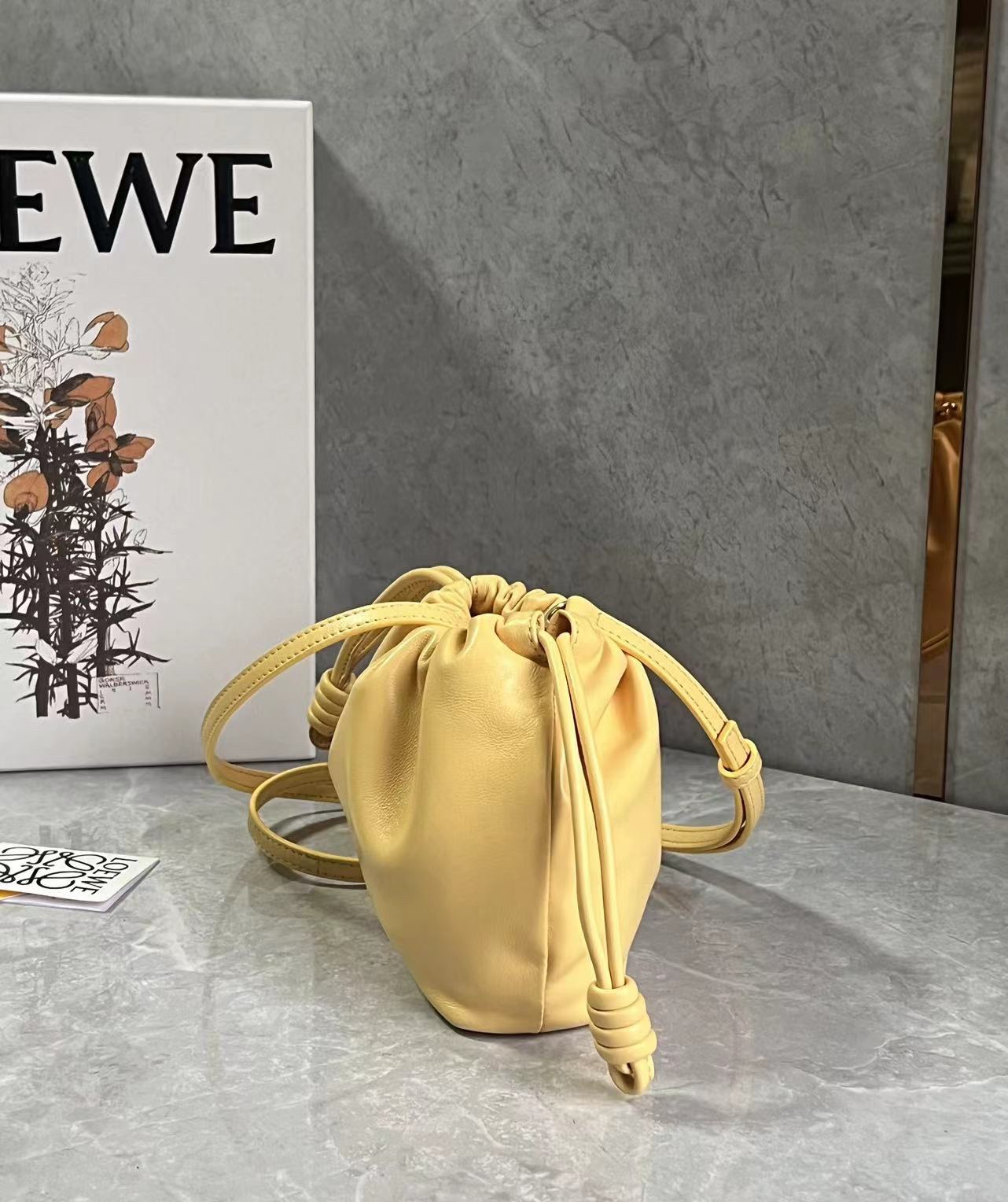 Loewe Mini Flamenco Purse bag in mellow nappa lambskin Yellow